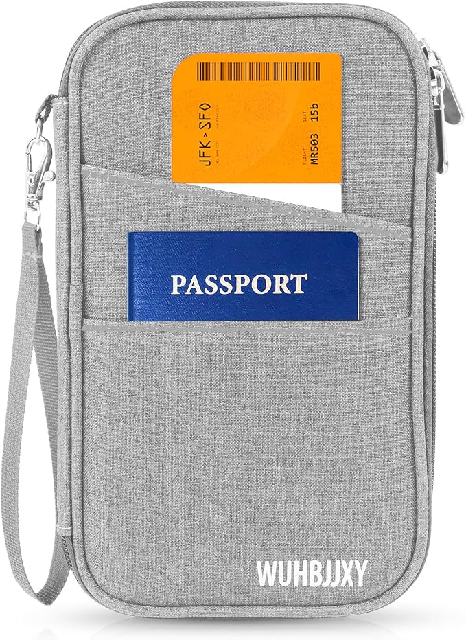 Amazing practical,Passport Holder Family, Women Rfid BlockingWallet, Travel Wallets, Waterproof Passport Holders Bag for Men Traveling, Travel Document Organizer Credit Cards Case (Gray)