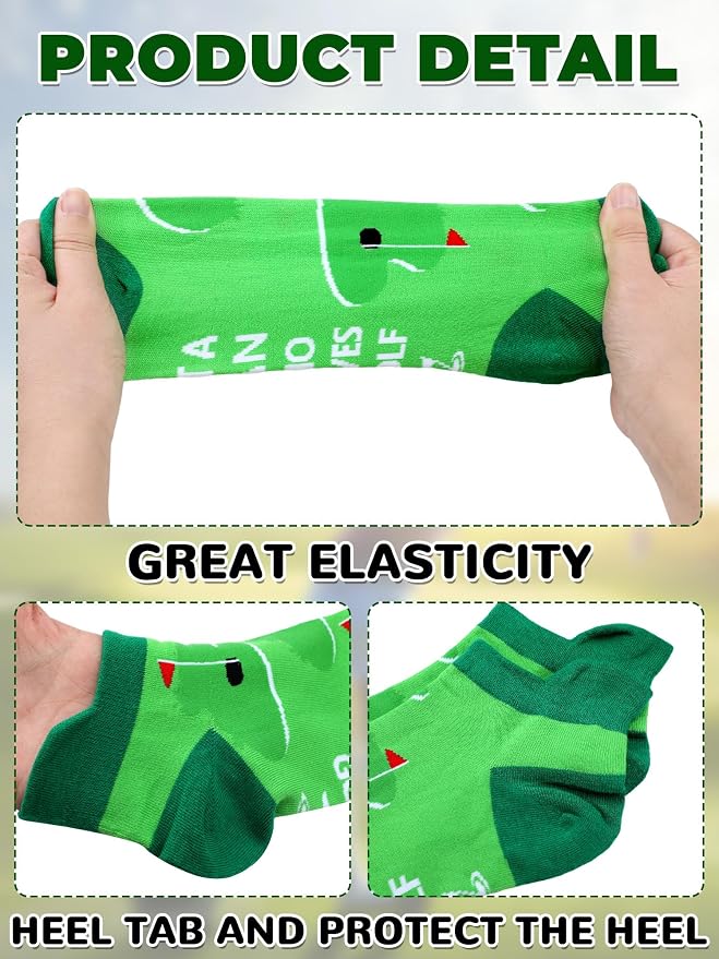10 Pairs Novelty Mens Golf Socks Summer Athletic Ankle Low Cut No Show Socks for Golf Lover Player Male Golfer Birthday Holiday Team Gifts