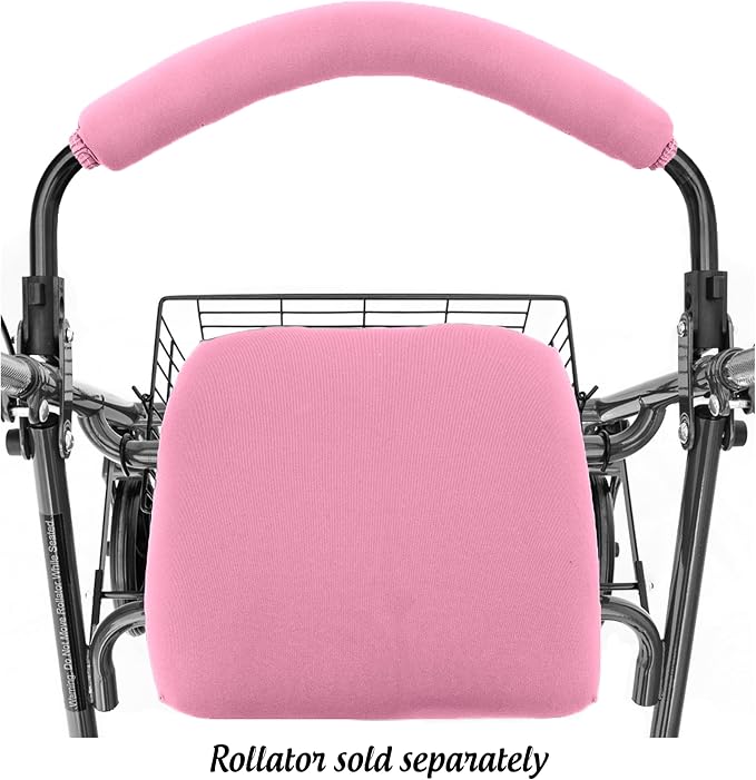Top Glides Universal Rollator Walker Seat and Backrest Covers (Pink)
