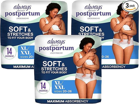 Always Discreet Post-partum UW XL, 14ct. (Pack of 3)