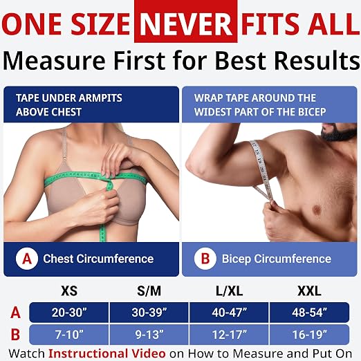 FIGHTECH Rotator Cuff Shoulder Brace for Men and Women - 4 Sizes - Shoulder Support - Pain Relief - Black - Large - Fits Most Men Bicep 12-17"