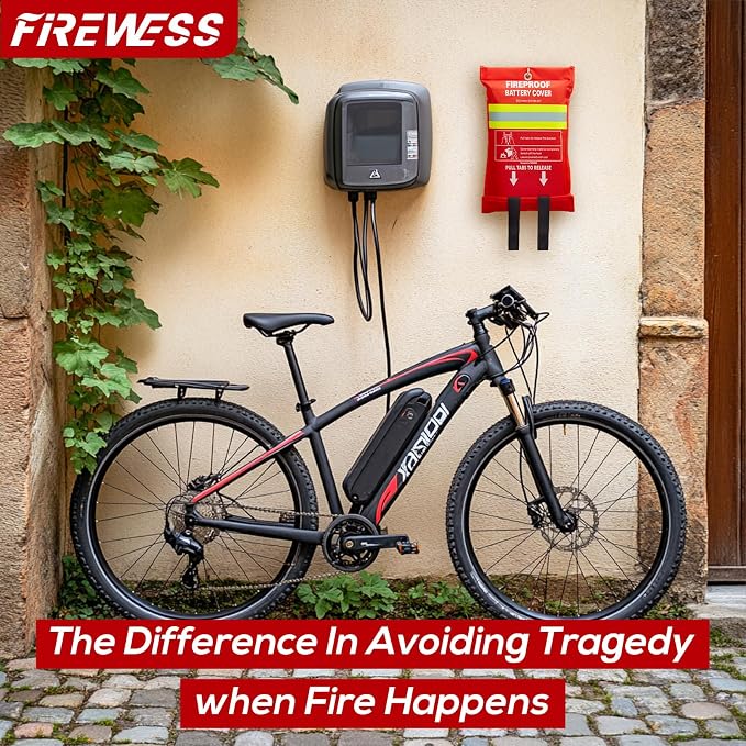 Lipo Battery Fireproof Cover Battery Safe Blanket for Ebike and Escooter Storage,Charging and Discharging, EV Fire Blanket for Lithium Battery (40x50 inch)