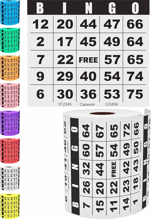 250 Bingo Cards, Large 4.5 x 4.5 Inch, White, Paper Bingo Sheets | 8 Color Options, Premium Cardstock, Disposable with Daubers or Reusable with Chips — Proudly Made in USA