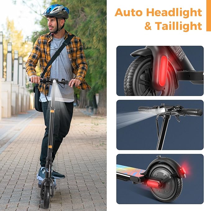 Caroma Electric Scooter with Seat Option,500/350W Motor Up to 25/20 Miles Range & 25/20 MPH Speed,9" Tires,Adjustable Electric Scooter for Adults,Foldable Commuting