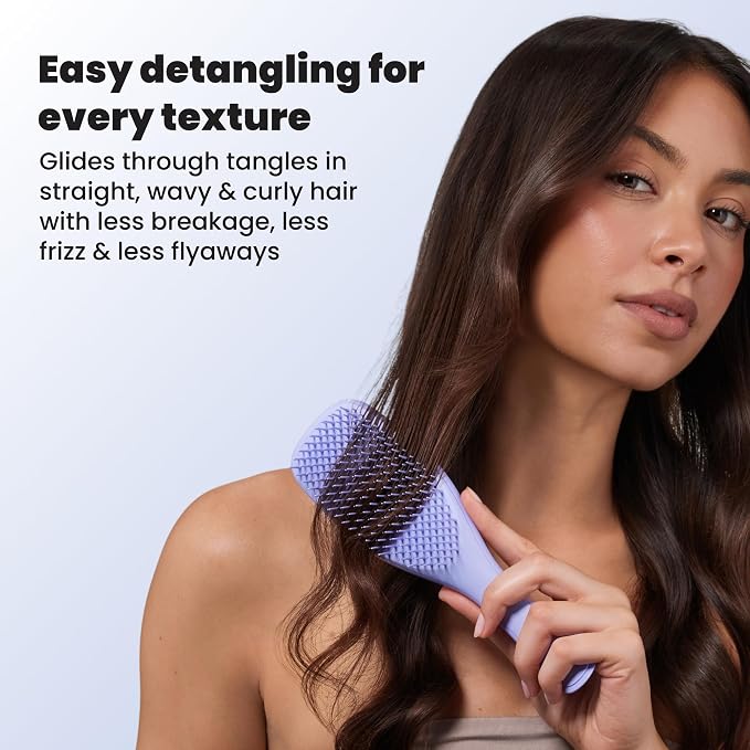 Tangle Teezer Ultimate Detangler Brush, Straight to Wavy, Sweet Lavender | Patented two-tier, regular-flex teeth reduce breakage & split ends on wet or dry hair; Shower-friendly hairbrush for all ages