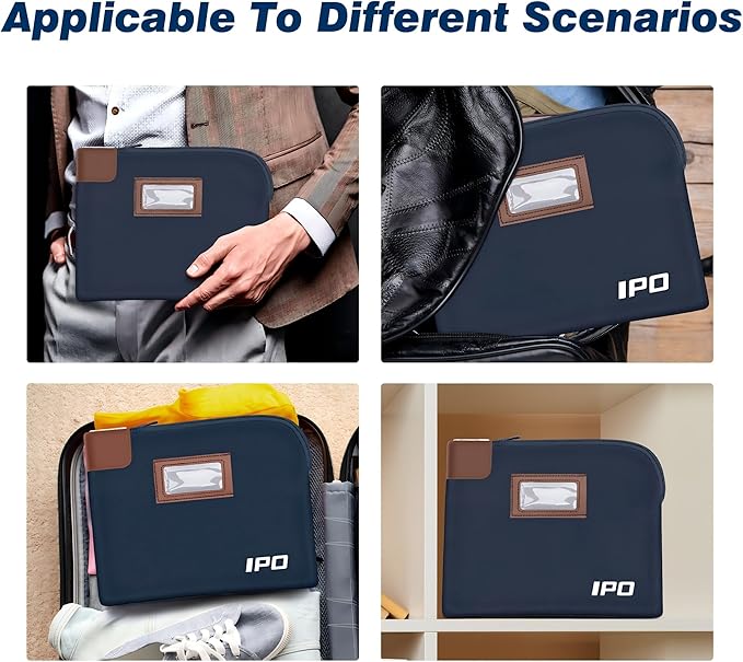 Waterproof Cash Bag with Key Lock, 2 Pack Money Pouch Bank Deposit Bag,11 x 8.6 Inches,Men & Women's Locking Accessories Pouch for Cash, Portable Travel Money Pouch Protects Passports, Valuables