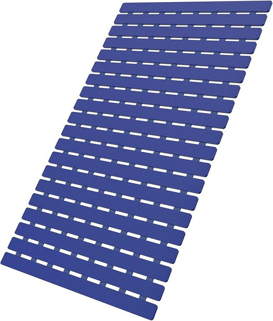 MBOSS Bath Tub Shower Mat Non Slip Bathtub Mats for Bathroom Shower Floor Mat Bath Mats for Shower Tub Anti Slip Shower Mat with Drain Hole and Large Suction Cups(Deep Blue, 27.5 X 15.7 Inch)