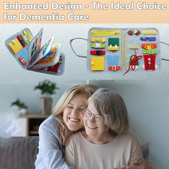 Fidget Blanket for Adults with Dementia, Dementia Activities for Seniors & Alzheimer’s Patients, Sensory Blanket Busy Board, Dementia Fidget Toys for Elderly，Anxiety Relief