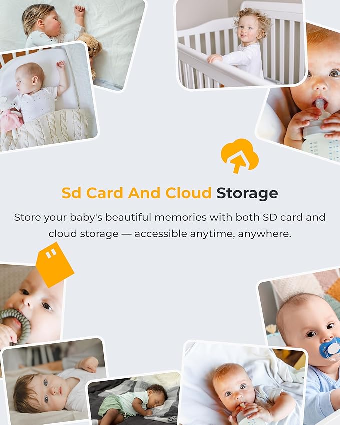 ARENTI Upgraded Baby Monitor, 4MP 2.4G&5G WiFi Baby Camera Monitor, Infrared Night Vision, Night Light, 2-Way Audio, Cry&Motion Detection, Temp&Humidity Sensor, App Control