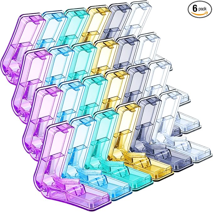 Nuanchu 6 Pieces 12 Pieces Pill Cutter Portable Medicine Holder with Stainless Steel Blade Easy Cut for Cutting Pills Tablet in Half for Daily Life