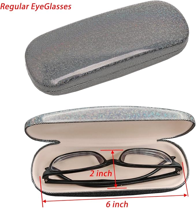 ABAJI Eyeglasses Case Kids Students Reading Glasses Organizer Hard Shell Lint Lining Snap Close Men Women Boys Girls