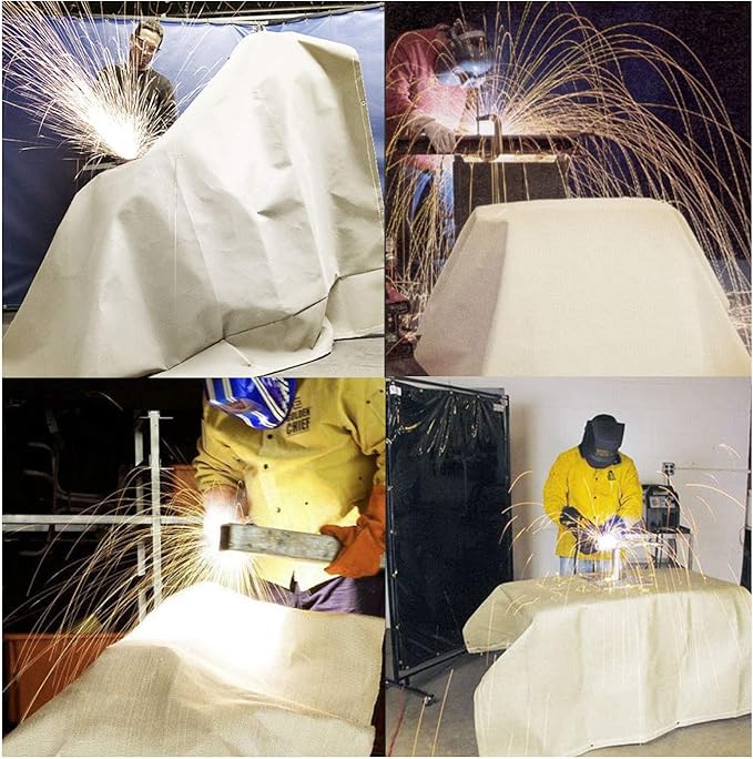 Welding Blanket Heavy Duty Fiberglass Fire Blanket Protect Work Area from Sparks (80 x 80 inches)