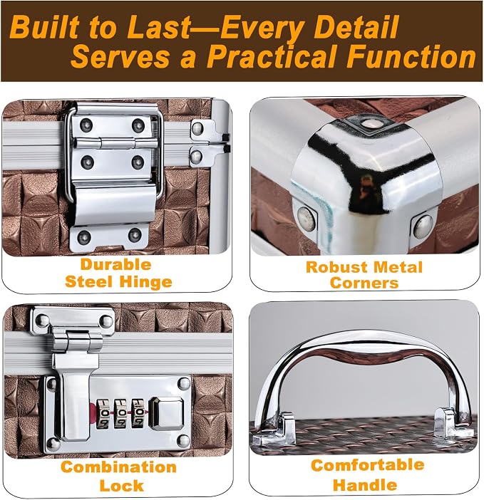 Medicine Lock Box with Code, Secure Multipurpose Locking Box | Portable Combination Storage Lockbox, Childproof Medication Organizer Case, Portable First AidBox with Removable Utility Tray