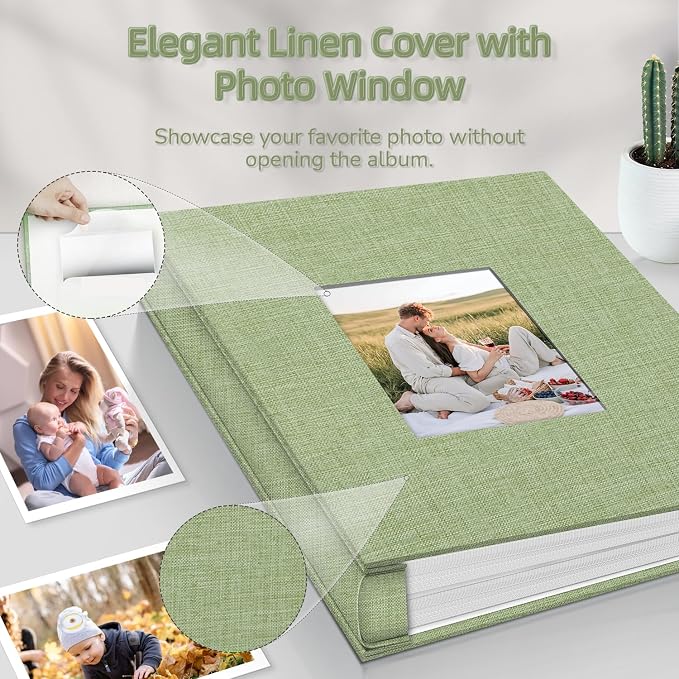 popotop Photo Album 4x6-600 Photos Photo Books with 600 Horizontal and Vertical Pockets,Linen Cover Albums for Family Wedding Anniversary Baby Vacation Pictures