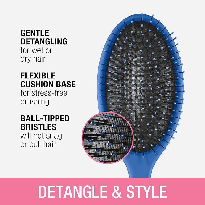 Conair Detangling Hair Brush | Assorted Colors | 3pk, Pack of 8