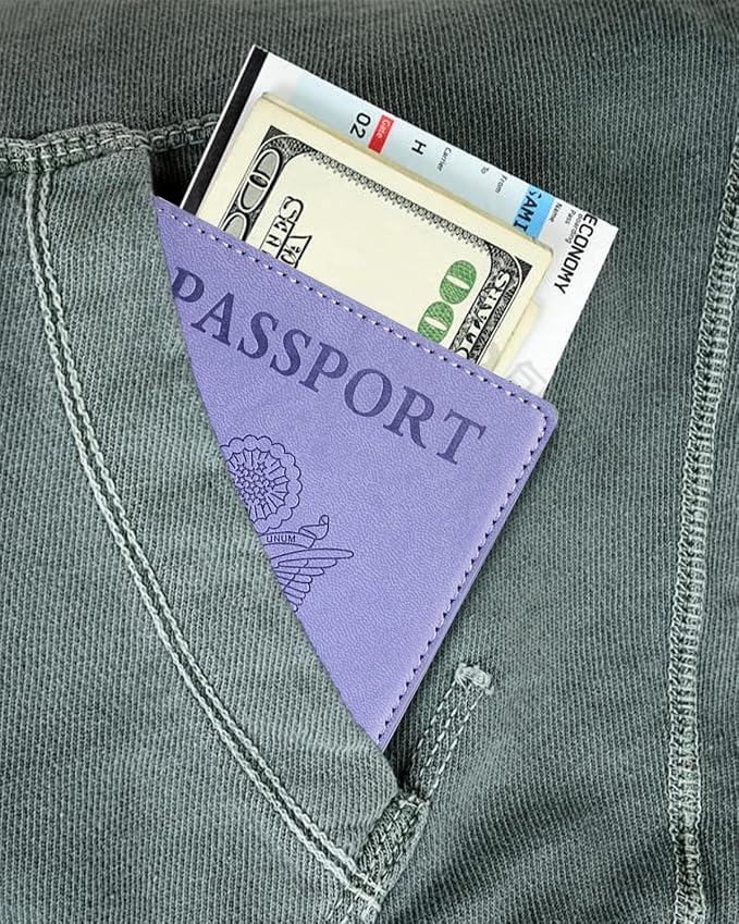 Sizobi Passport Holder for Travel Women, RFID Blocking Passport Covers Case | Passport Wallet Card Slot, International Travel Must Haves Travel Accessories for Men, Cruise Ship Essentials Gifts, Purple