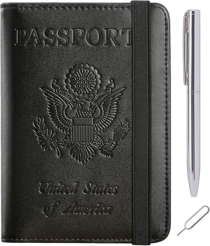 Passport Holder, Travel Essentials, Passport Cover, RFID Travel Wallet | Passport Wallet, Travel Accessories, RFID Blocking, Synthetic Leather Card Case, International Must Haves, For Women Men