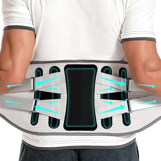 Back Brace for Lower Back Pain - Lumbar Support with Bionic Support System, Adjustable Belt for Men Women, Relieves Sciatica, Herniated Disc, Scoliosis, Posture Correction for Workout, Daily Use, Heavy Lifting(Black,XX-Large)