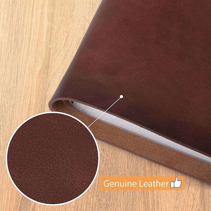 Photo Album 4x6 300 Photos, Genuine Leather Photo Albums with Writing Space with 30 Writing Paper, Travel Family Wedding Kids Graduation Ultrasound Baby Picture Album Scrapbook Photo Album（LOVE）