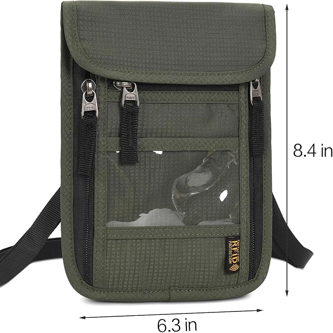 Neck Wallet Lightweight RFID Blocking Waterproof Travel Pouch Passport Wallets for Women Men