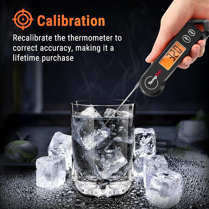 TempPro TP19H Waterproof Digital Meat Thermometer | Ambidextrous Backlit & Motion Sensing, Cooking Food Thermometer for BBQ Grill Smoker Oil Fry Candy Thermometer