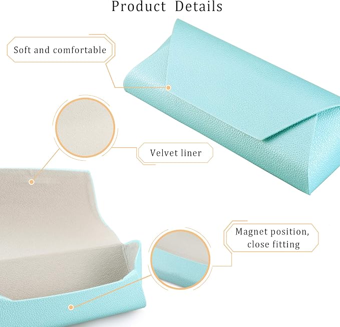 LifeArt Eyeglass Case Hard Shell, Portable Sunglass Case, Fashionable PU Leather Eyeglass Case, Lightweight