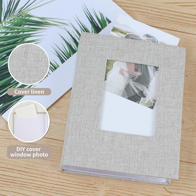 vivinin 2 Pack Photo Album 4x6, Linen Cover Photo Book, Small Photo Album Book for 36 Pockets Hold 72 Pictures, Picture Book for Photos Family Anniversaries Baby Vacations (beige)