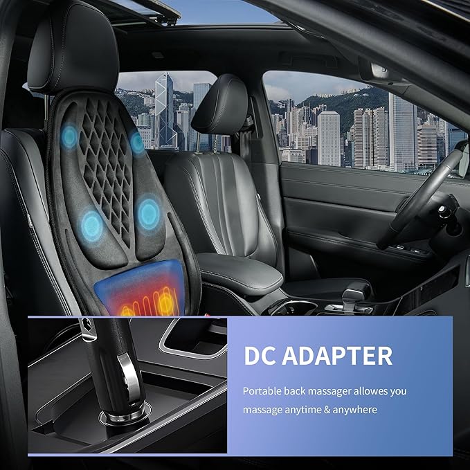 Back Massager with Heat with 8 Motors, Massage Chair Pad, Seat Massager with Back Traction for Full Body Massage, Massage Cushion for Home/Office/Valentine's Day