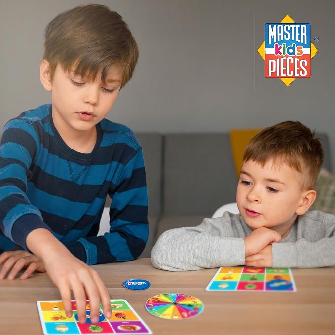 MasterPieces Kids Games - Food Bingo Game - Fun Family Entertainment for Kids and Adults - Educational, Engaging, and Perfect for Game Night, Classroom Activities, and Interactive Play for All Ages
