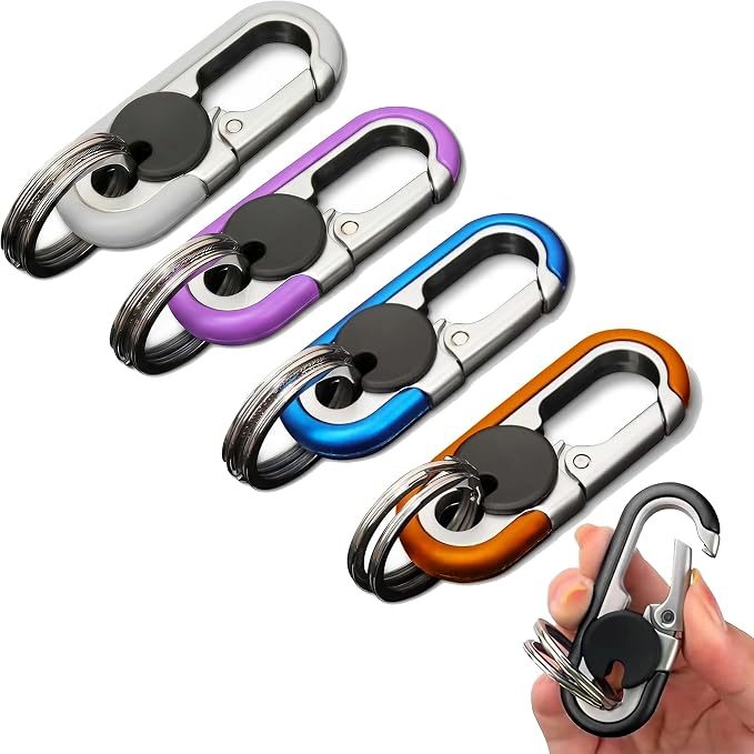 CHRIS GOOD Men's Car Key Chain 3pcs, Personalized Creative Stainless Steel Car Keychain for Men Black