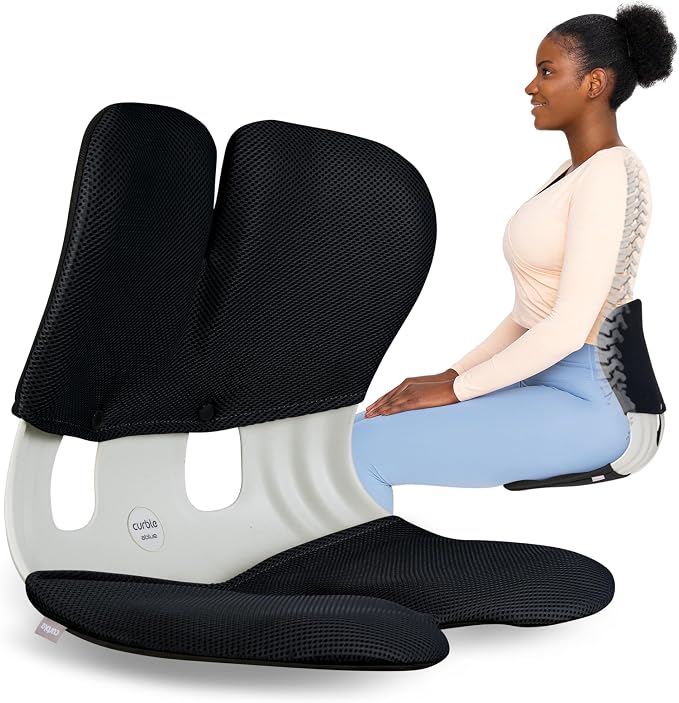 curble Grand Cover Set – Ergonomic Back Support, Washable & Detachable Cushion Cover Grand (Black)