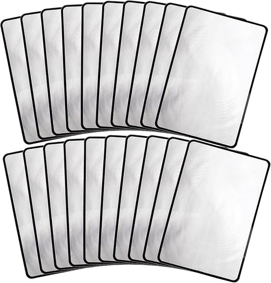 20 Pcs Page Magnifying Sheet, 3X Lightweight Page Reading Magnifier, Flat Optical Plastic Magnifying Lens for The Elderly, Reading Small Prints, Maps, Books, 7'' x 4.7''