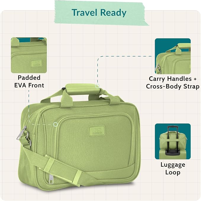 U.S. Traveler Rio 14" Travel Tote Bag, Lightweight 1200D Carry-On Bag for Women & Men