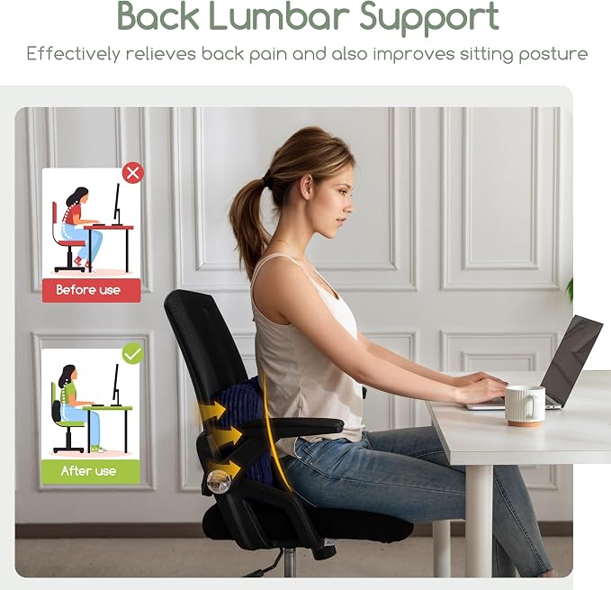 HIGOGOGO Lumbar Support Pillow for Recliner Chair/Accent Chair/Couch/Office Chair, Tufted Corduroy Back Support Cushion for Elderly, Recliner Cushions for Back Rest