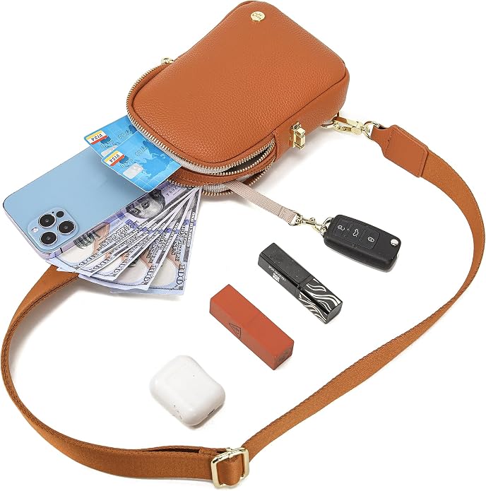 Lightweight Small Crossbody Sling Bag for Women | Mini Travel Purse,Multi-pocket with Card Slots,Durable Vegan Leather,Everyday Carry