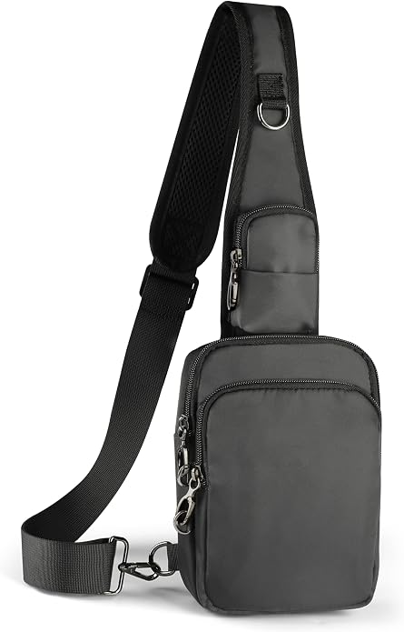 Sling Bag, Crossbody Bag with Zipper Lock, RFID Blocking & Water Resistant for Men and Women