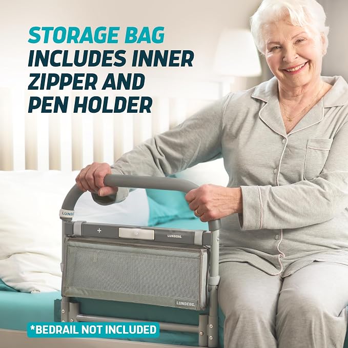 Lunderg Storage Bag for Large Bed Assist Rail - Replacement or Extra Bag | Lightweight & Perfect to Store Your Glasses, Remote, or Magazines