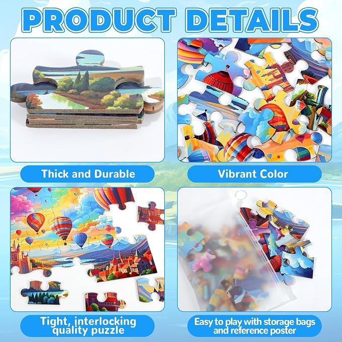 6 Pack 36-Piece Large Jigsaw Puzzles for Seniors Easy Dementia Alzheimer Products Dementia Activities Memory Training Game for Elderly Alzheimer's Patients in Nursing Home Gift (Style 1)