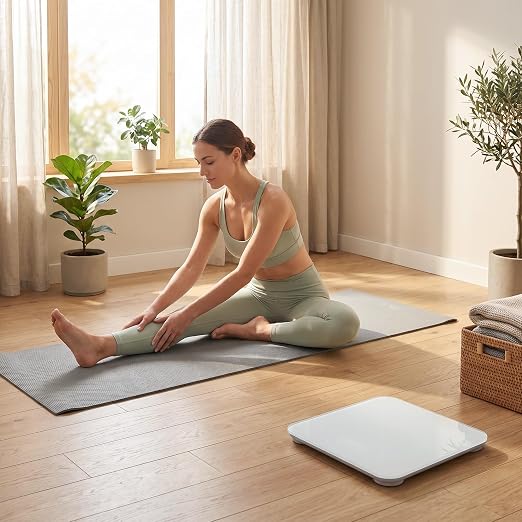 Digital Scale for Body Weight, Highly Accurate Bathroom Scale with Invisible LED Display & Step-On Technology, Shatter-Resistant Tempered Glass & Anti-Skid Base for Home Gym, 400 lbs