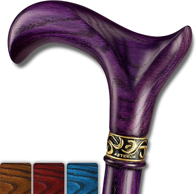 Asterom Walking Cane - Handmade, Ergonomic, Wooden - Canes for Men & Women - Walking Sticks for Seniors, Unique, Wood