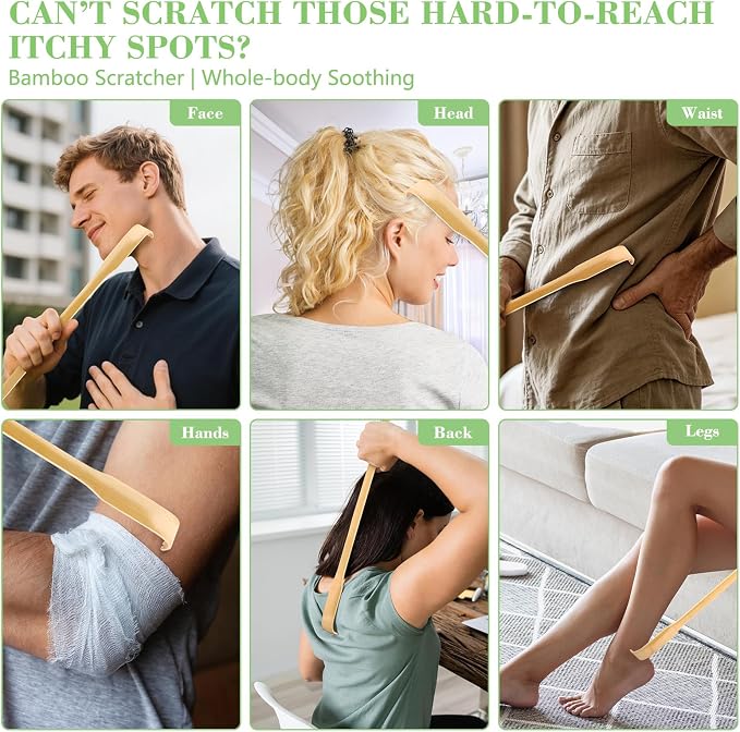 36 Pack Bamboo Back Scratcher for Men Women Adults, Bulk Christmas Stocking Stuffers Gifts for Adults Men Women, Easter Basket Stuffers for Nursing Home, 16.5" Long Handle Back Scratchers