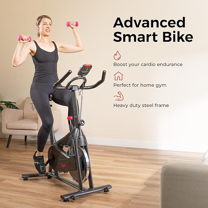 Sunny Health & Fitness ACTIVE Series Smart Exercise Bike with SunnyFit App Connection