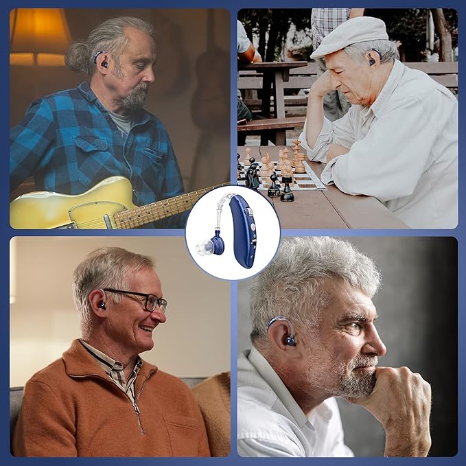 Rechargeable Hearing Aid for Seniors, LIGINN Hearing Amplifier Aids, Sound Amplifier Device with Noise Cancelling,Digital Ear for Hearing Loss Tinnitus,Invisible Ear with Volume Control