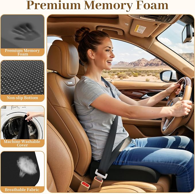 TranquilRelax 2XL Memory Foam Seat Cushion for Office Chair, 3.7-Inch, Black