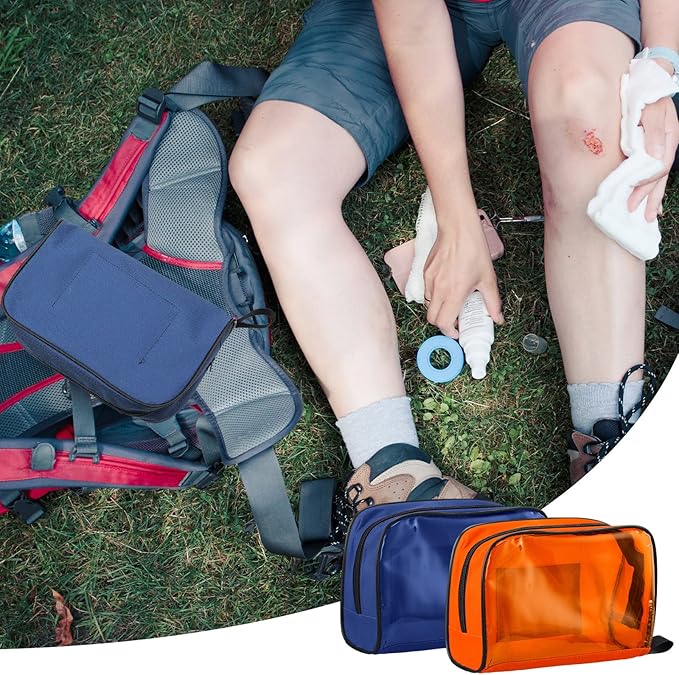 Sosation 5 Pcs 5 Colors First Aid Kit Bag Empty Emergency Medical Kit Accessory Pouches Zippered Portable Travel Medicine Bag with Transparent Window for Home Outdoor Car Supplies,8.7 x 3 x 5.1 Inch