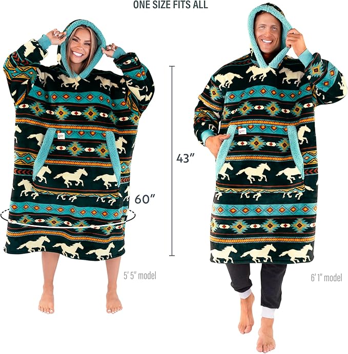 LazyOne Oversized Blanket Hoodie, Oversized Hoodies for Women and Men, One Size Fits All Wearable Blankets