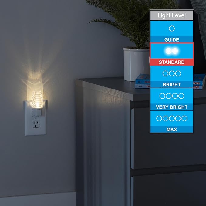 Lights By Night Night Lights Plug into Wall, 4-Pack, LED Plug in Nightlight | Night Lights Plug Into Wall, Night Light for Bedroom, Bathroom, and Nursery, UL Certified, Energy Efficient