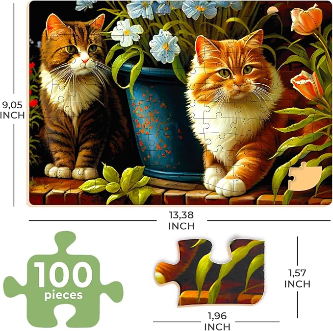 QUOKKA 100 Piece Dementia Activities for Adults - 3 Set Dementia Puzzles for Elderly - Large Piece Gifts Products for Seniors - Alzheimers Jigsaw Puzzle Games for Adults with Beavers, Cats and Dog