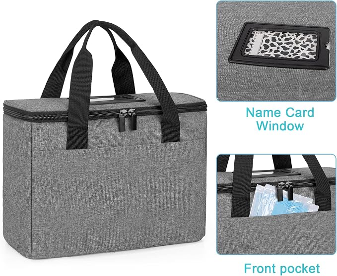 Trunab Insulated Medicine Storage Bag Travel Pill Bottle Organizer,Grey | Medication Bag for Prescription, Insulin, Supplements or Medical Supplies,Bag Only