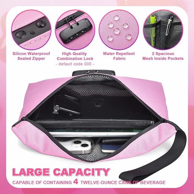 Smell Proof Bag with Combination Lock Large Storage Container Medicine Lock Bag Money Organizer Travel Storage Pouch
